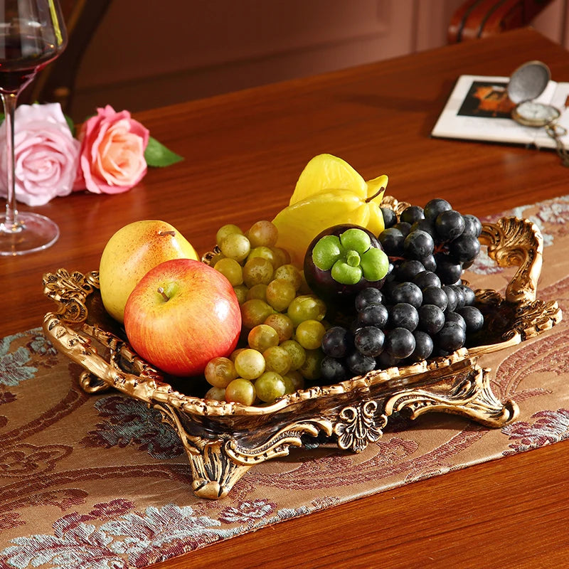 Vintage-Resin-Obsttablett – Elegantes Design – 41x25x11cm