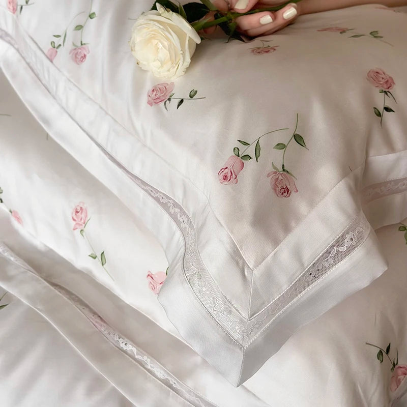 Vintage Rosen Bettwäsche – Ägyptische Baumwolle Luxus – King/Queen Grössen