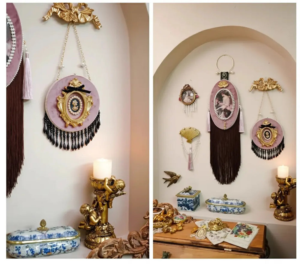 Vintage Samt Wandkunst – Unregelmässiges Rahmen-Design