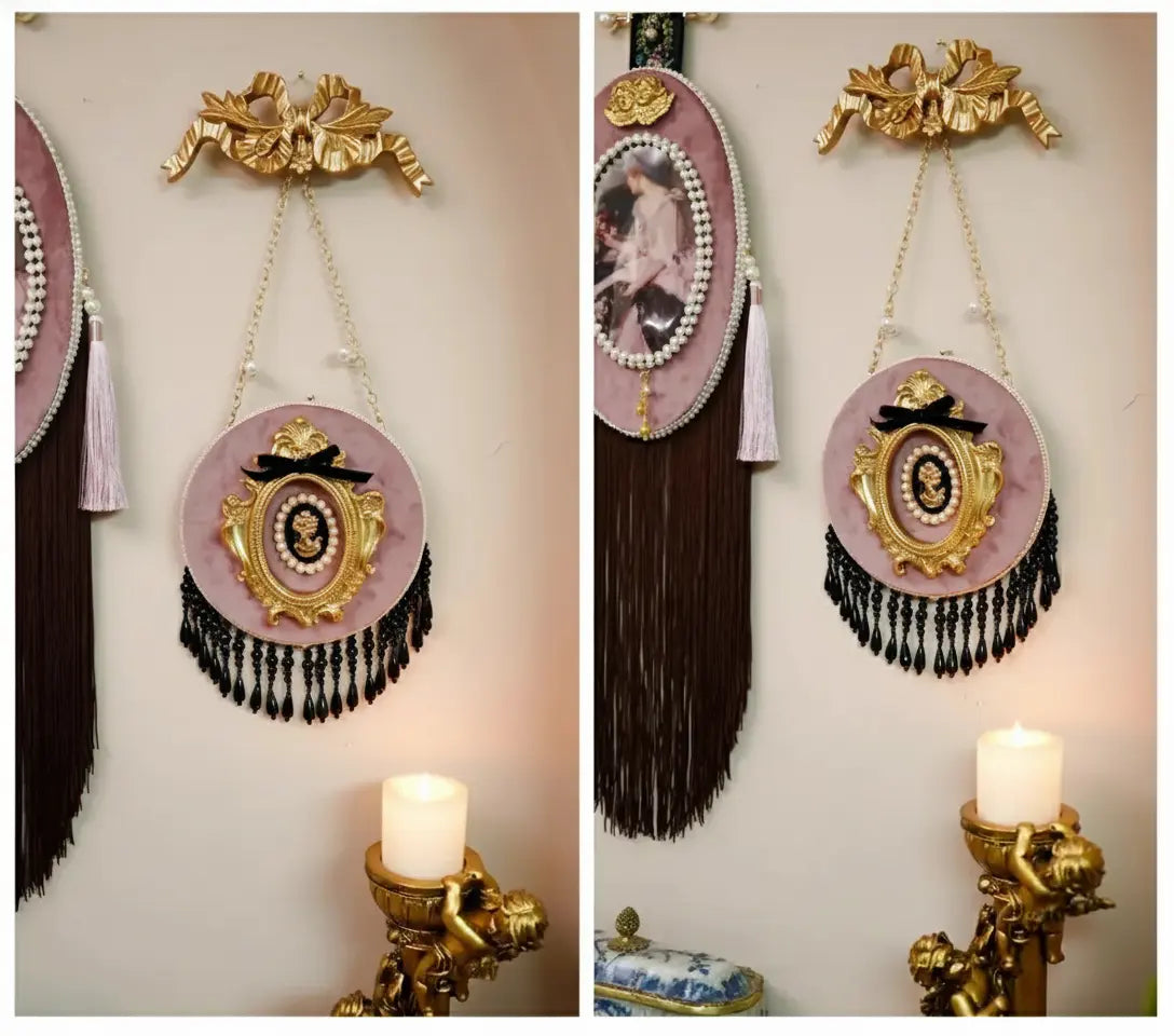 Vintage Samt Wandkunst – Unregelmässiges Rahmen-Design