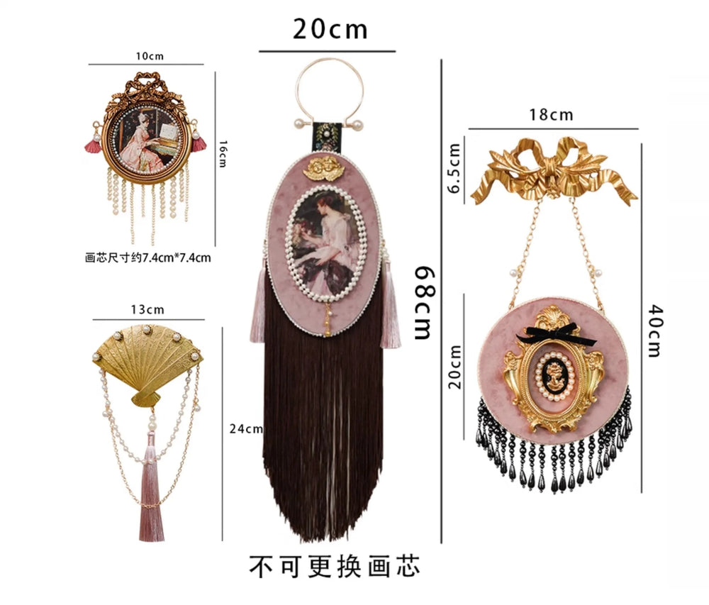 Vintage Samt Wandkunst – Unregelmässiges Rahmen-Design