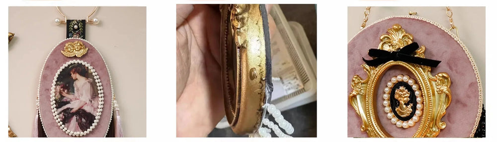 Vintage Samt Wandkunst – Unregelmässiges Rahmen-Design