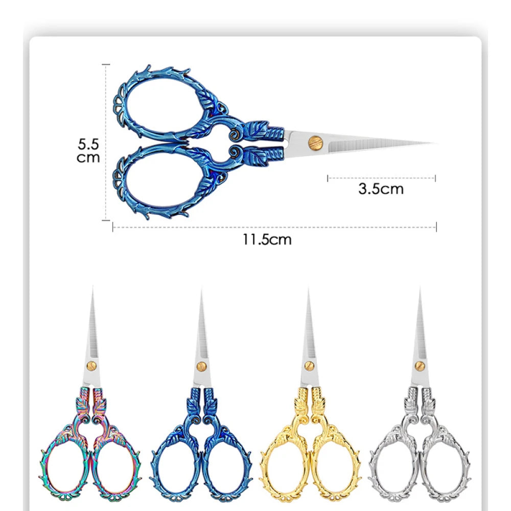 Vintage Schere – Blattmuster, Edelstahl Schnitt