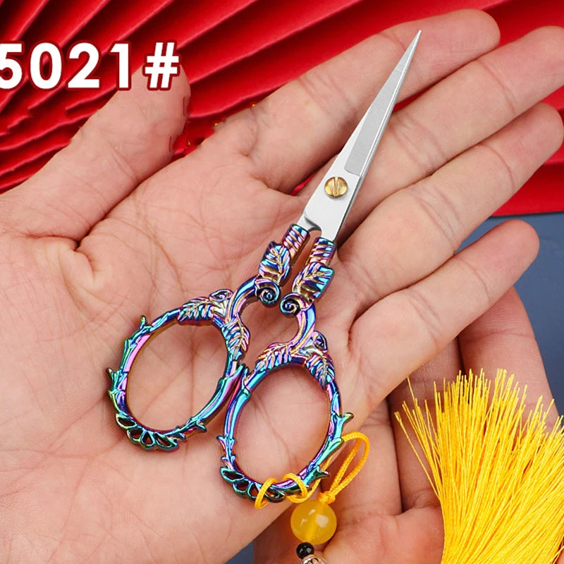 Vintage Schere – Blattmuster, Edelstahl Schnitt