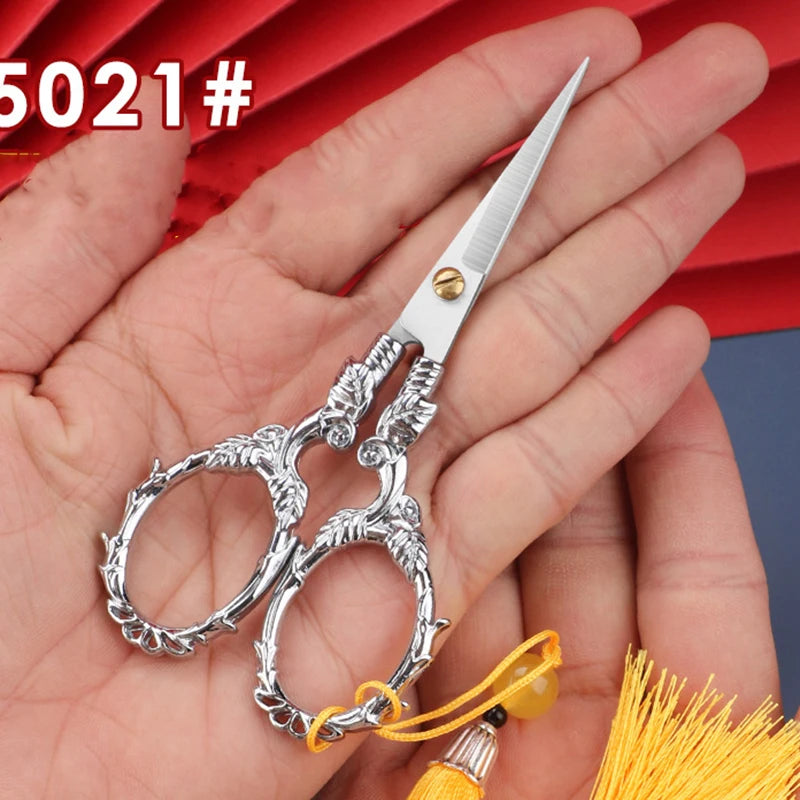 Vintage Schere – Blattmuster, Edelstahl Schnitt