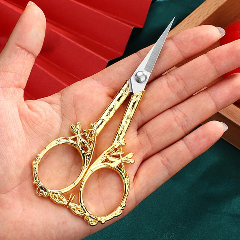 Vintage Schere – Blattmuster, Edelstahl Schnitt