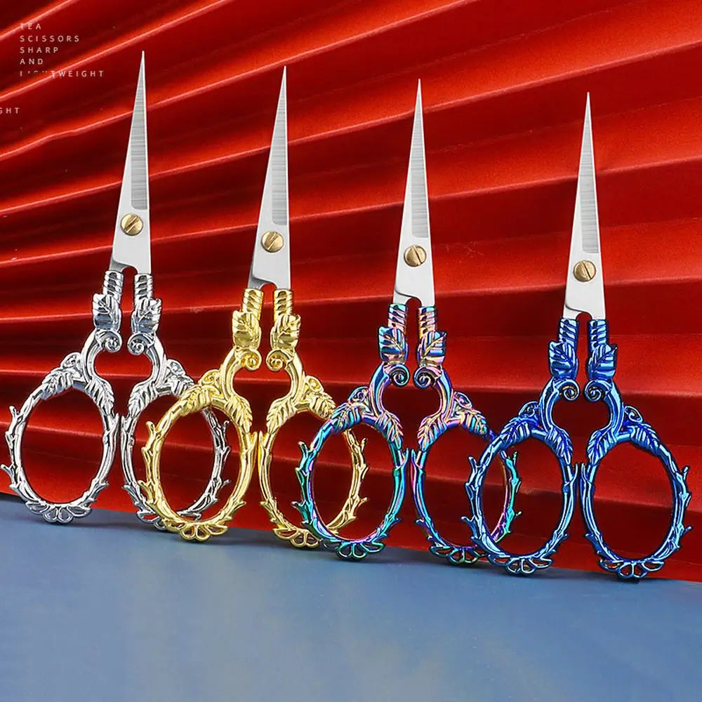 Vintage Schere – Blattmuster, Edelstahl Schnitt