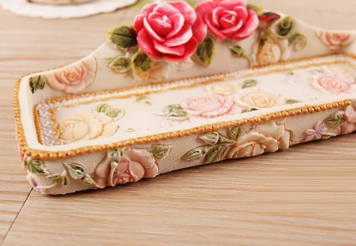 Vintage Schmucktablett aus Resin – Koreanischer Stil, 18x9.5cm