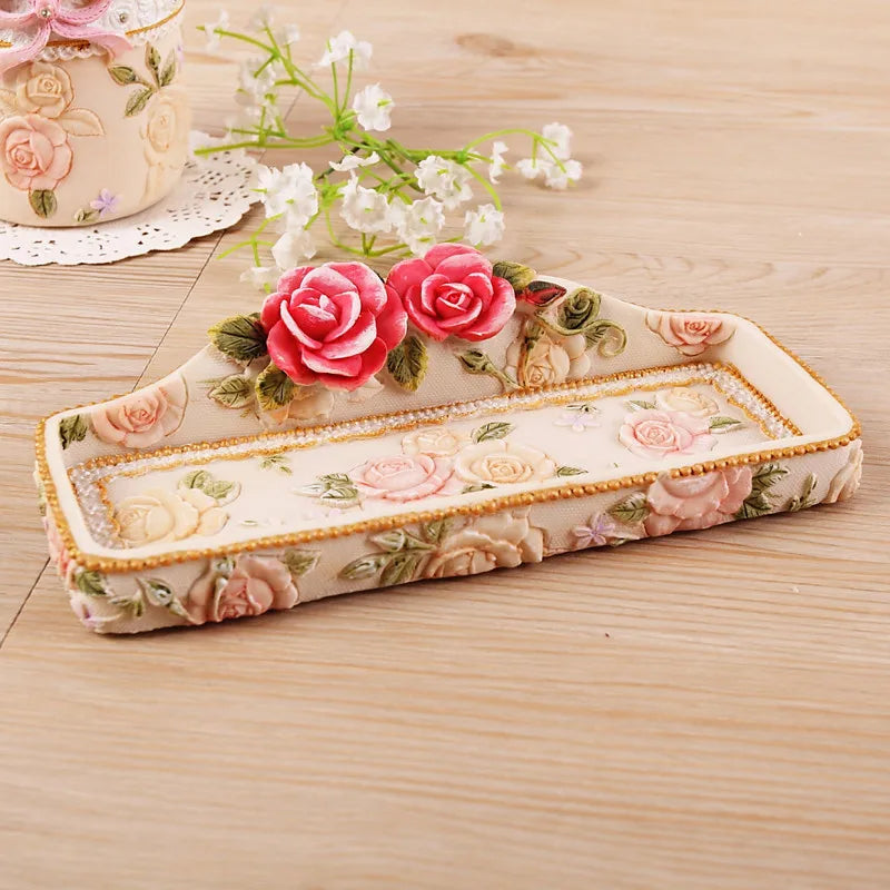 Vintage Schmucktablett aus Resin – Koreanischer Stil, 18x9.5cm