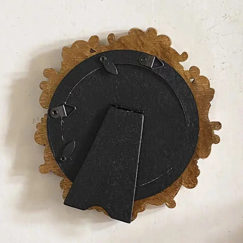 vintage spiegel aus resin und holz in gold 15.5x16.5cm