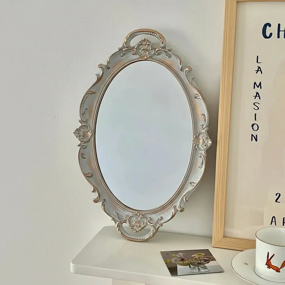 Vintage Spiegelglas Tablett – Retro Design und Facetten