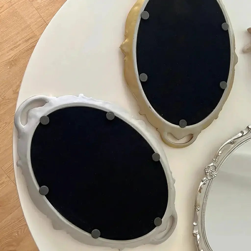 Vintage Spiegelglas Tablett – Retro Design und Facetten