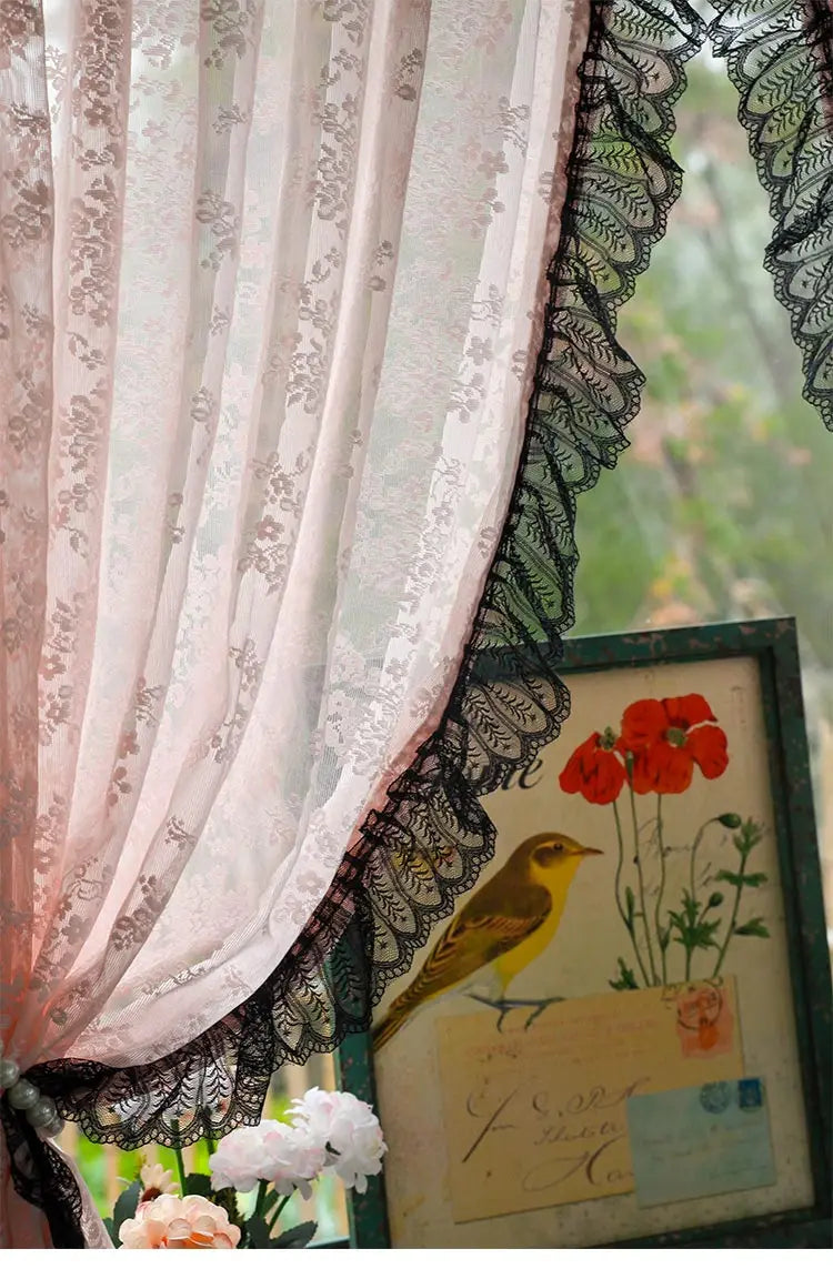 Vintage Spitzenvorhänge – Elegantes Sheer – Schlafzimmer 140x240cm