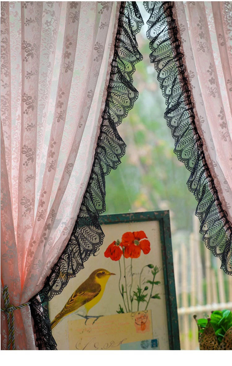 Vintage Spitzenvorhänge – Elegantes Sheer – Schlafzimmer 140x240cm