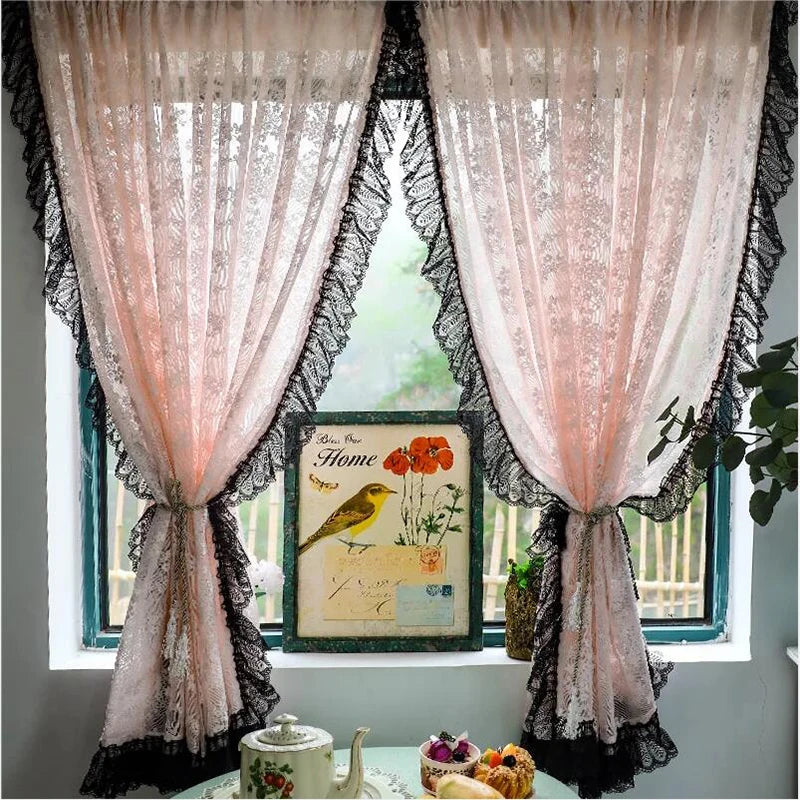 Vintage Spitzenvorhänge – Elegantes Sheer – Schlafzimmer 140x240cm