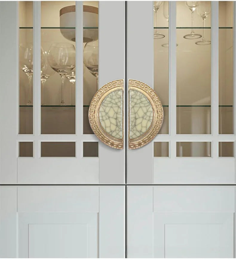 Vintage Türgriffe aus Zinklegierung – Gold, Weiss, Massivholz