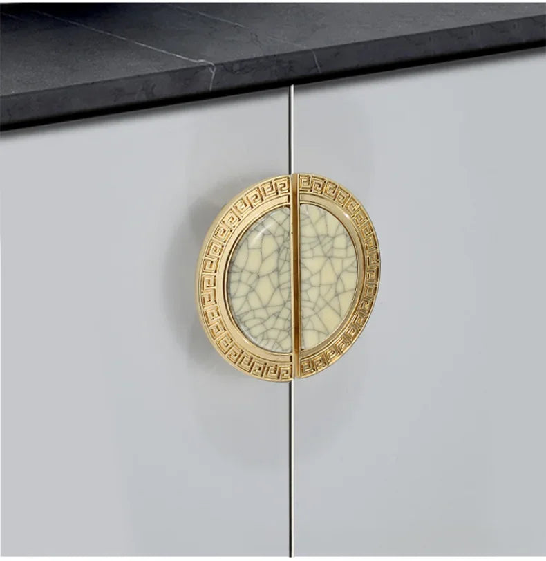 Vintage Türgriffe aus Zinklegierung – Gold, Weiss, Massivholz