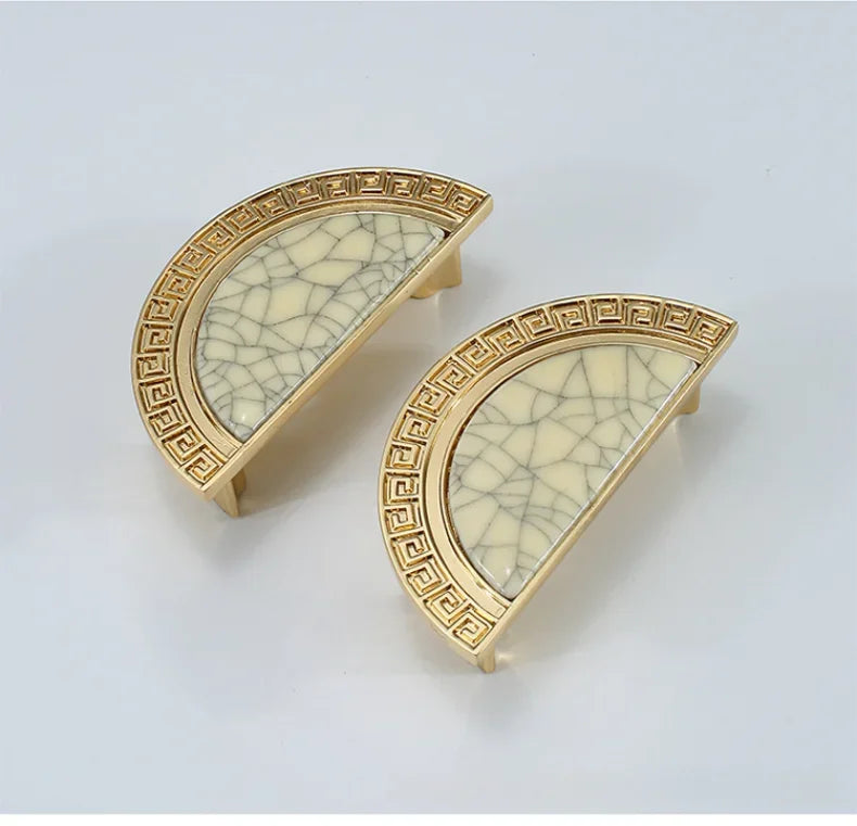 Vintage Türgriffe aus Zinklegierung – Gold, Weiss, Massivholz