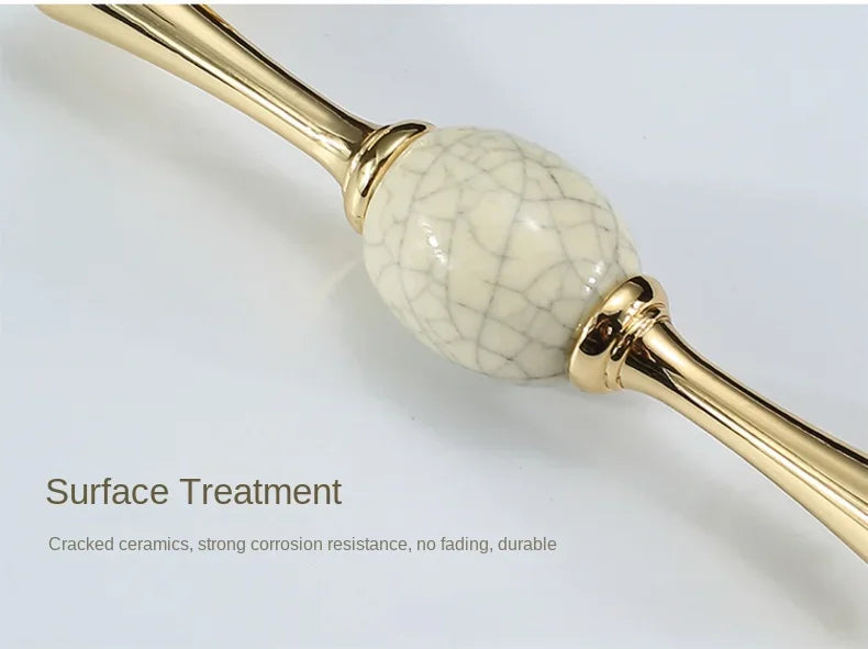 Vintage Türgriffe aus Zinklegierung – Gold, Weiss, Massivholz