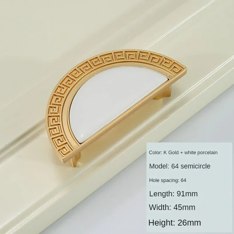 Vintage Türgriffe aus Zinklegierung – Gold, Weiss, Massivholz