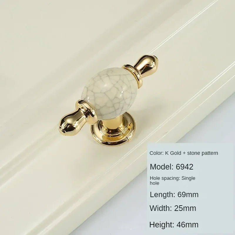 Vintage Türgriffe aus Zinklegierung – Gold, Weiss, Massivholz