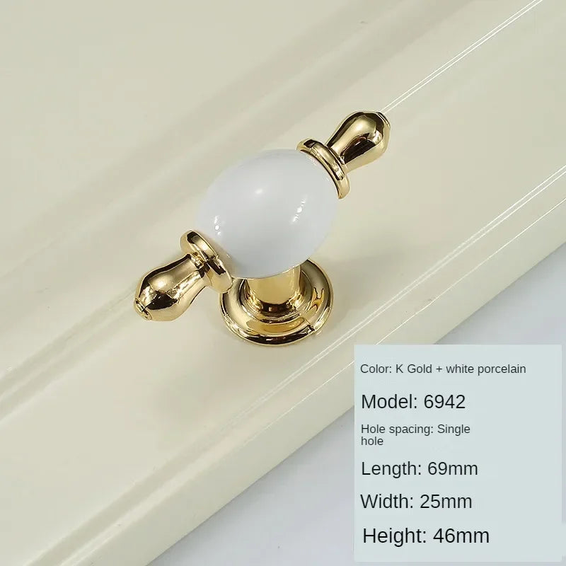 Vintage Türgriffe aus Zinklegierung – Gold, Weiss, Massivholz