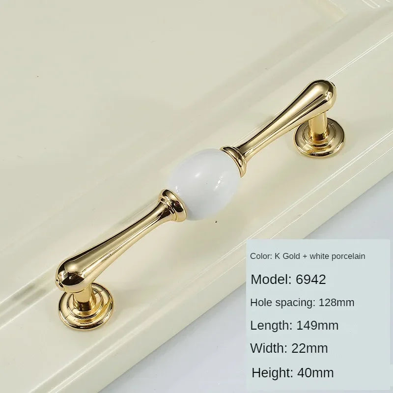 Vintage Türgriffe aus Zinklegierung – Gold, Weiss, Massivholz