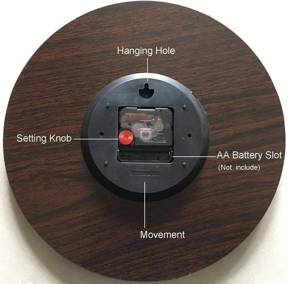 Runde Vintage Wanduhr aus Holz-MDF in Farbe hlc10176R, 40 cm Durchmesser