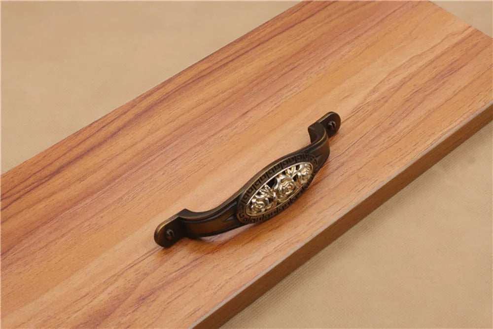 Vintage Zinklegierungsgriff – Rosen-Design 58mm/96mm/128mm