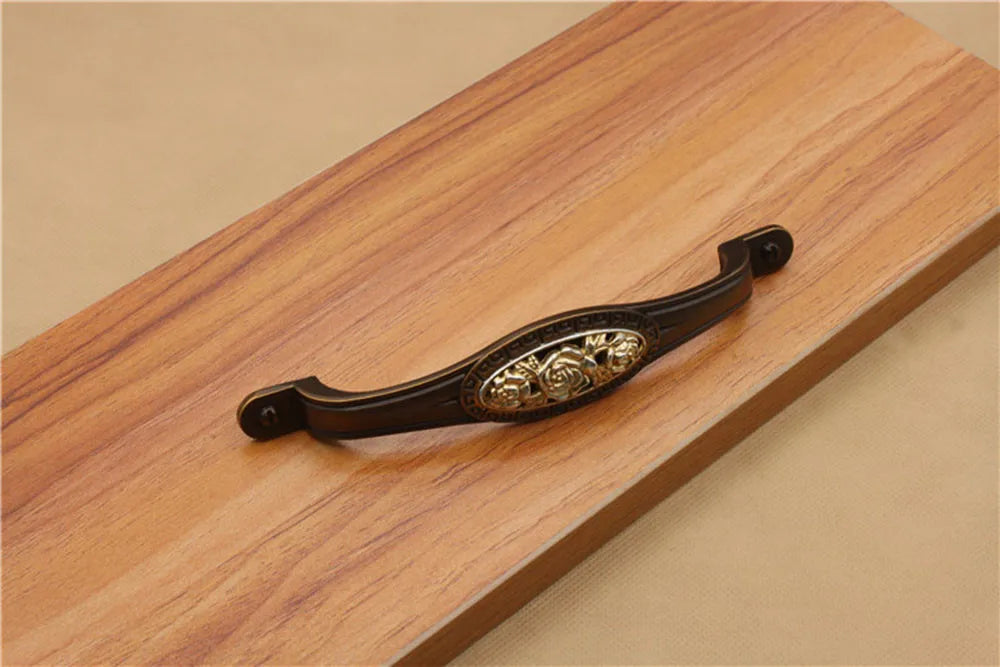 Vintage Zinklegierungsgriff – Rosen-Design 58mm/96mm/128mm