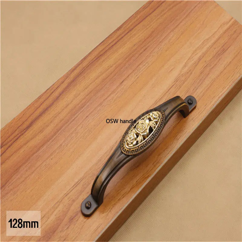 Vintage Zinklegierungsgriff – Rosen-Design 58mm/96mm/128mm