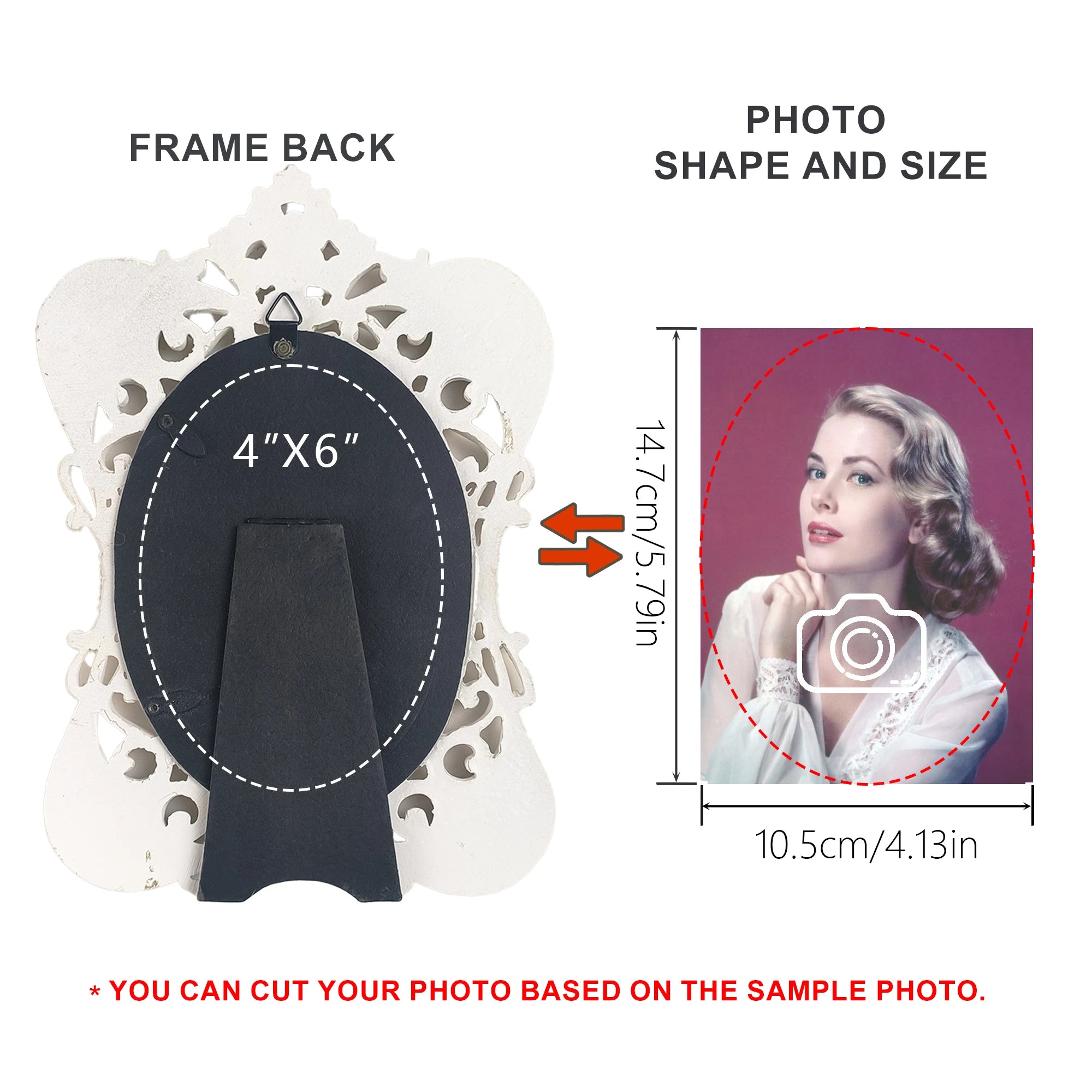 Vintage viktorianischer Resin-Fotorahmen – Klassischer runder Stil