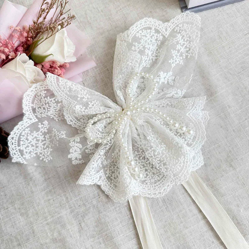 Vorhanghalter – Koreanische Spitze/Schleifen – 2er-Set