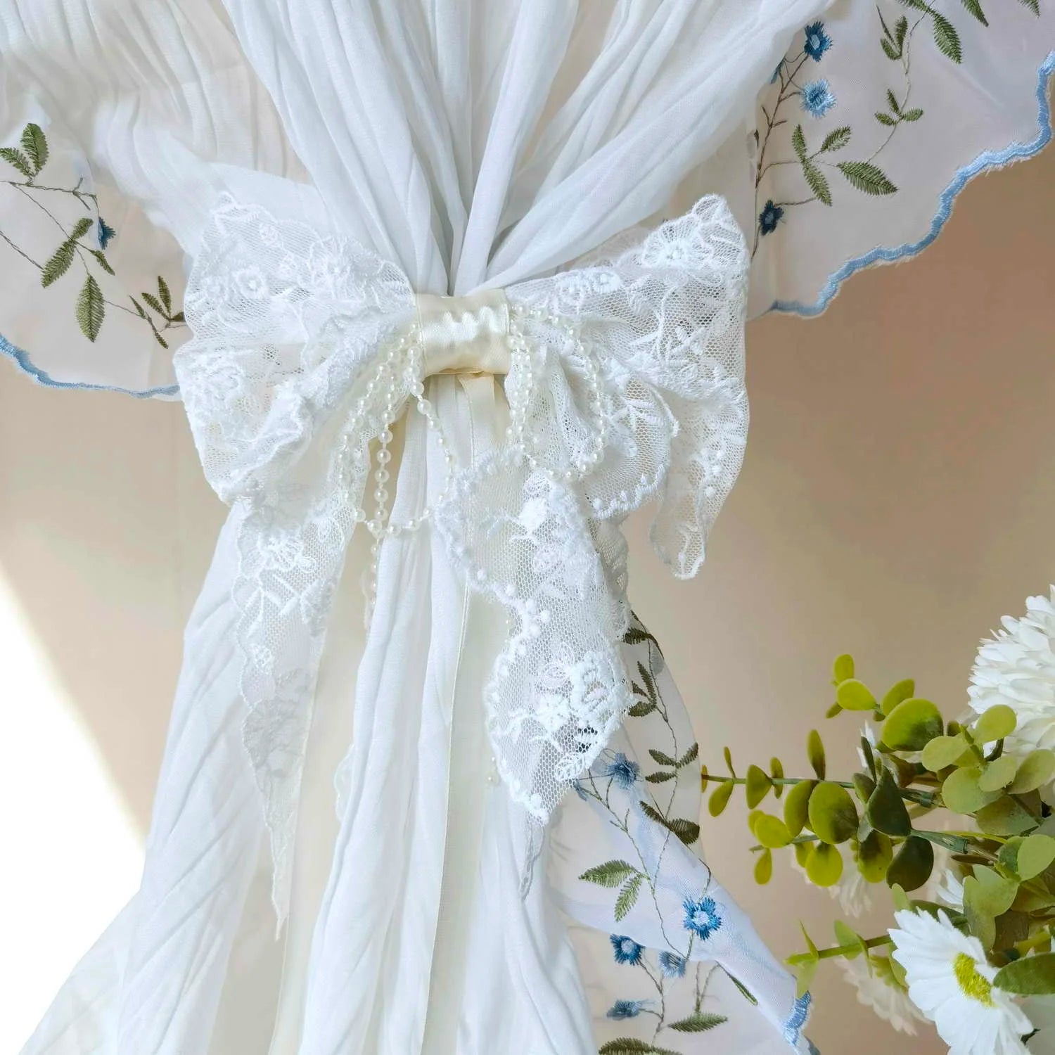 Vorhanghalter – Pastoral Spitze Perlen – 2 Stück