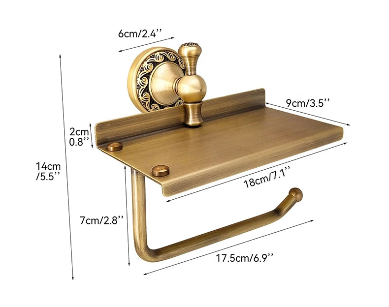 WC-Rollenhalter – Antik Messing Gebürstet