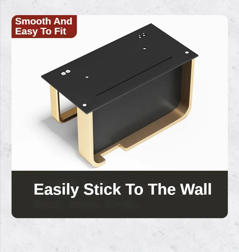 WC-Rollenhalter – Schwarz Gold – Wandmontage