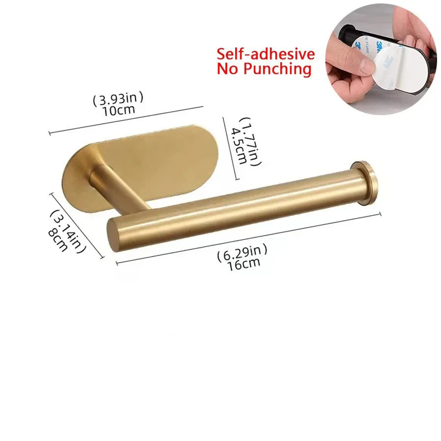 WC-Rollenhalter – Schwarz Gold – Wandmontage