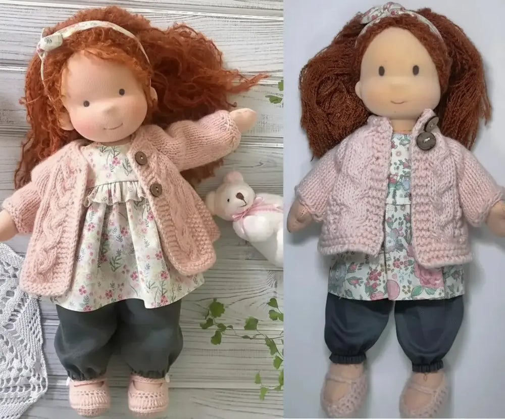 Waldorf Plüschpuppe aus Baumwolle – Fantasie Design mit Box