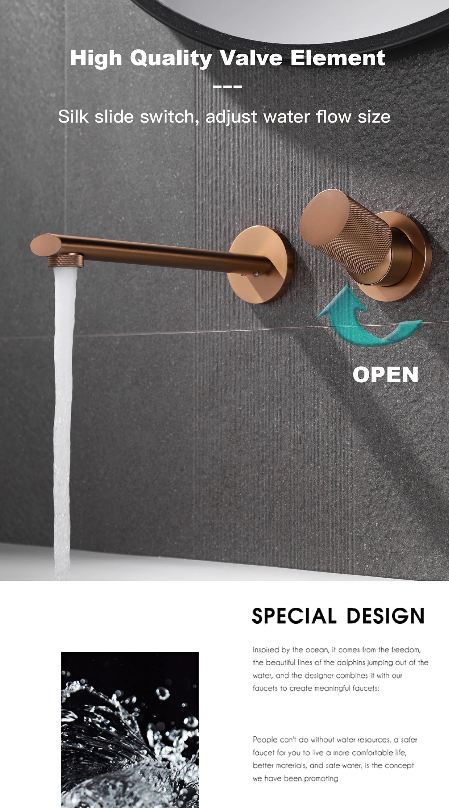 Wandarmatur – Messing Schwarz – Zeitgenössisch