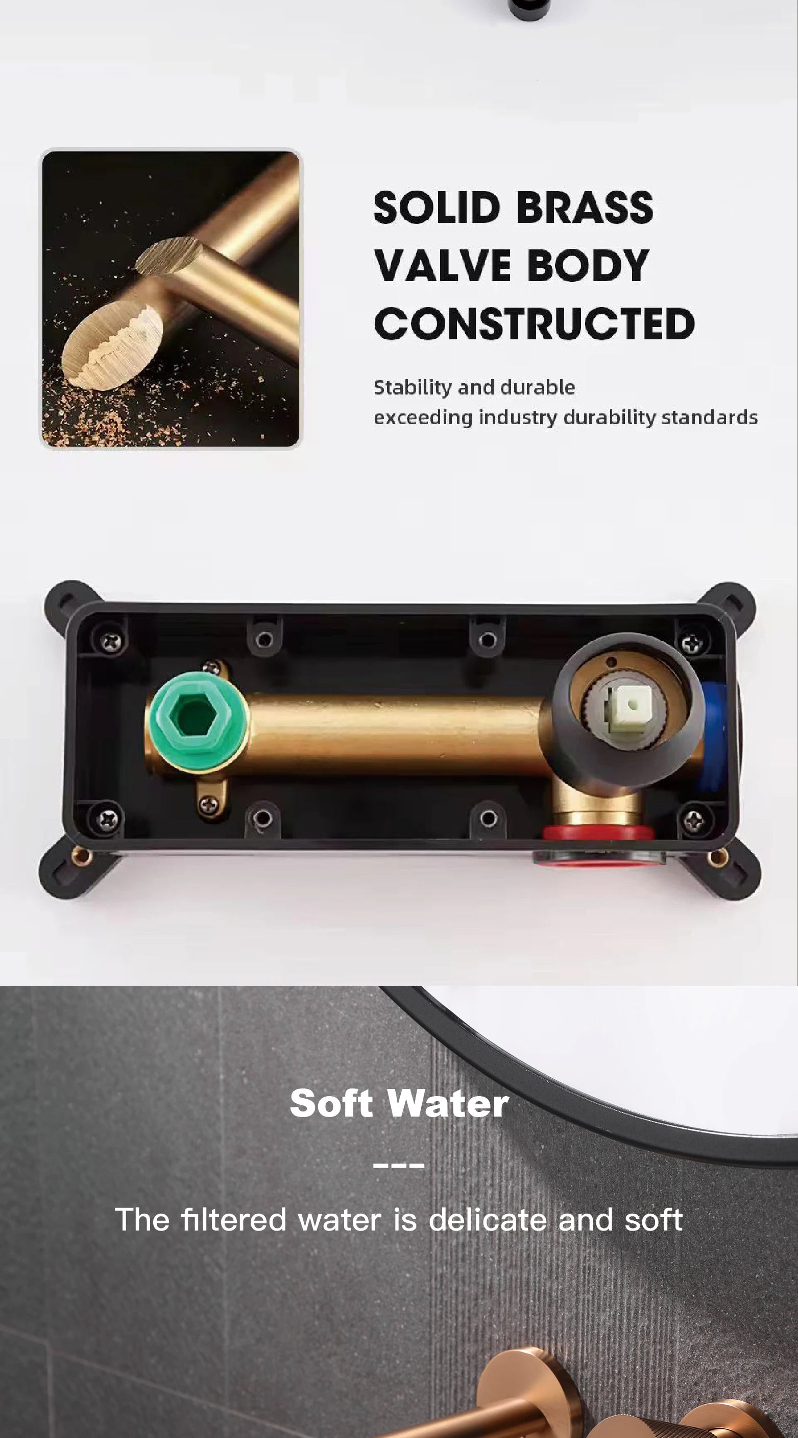 Wandarmatur – Messing Schwarz – Zeitgenössisch