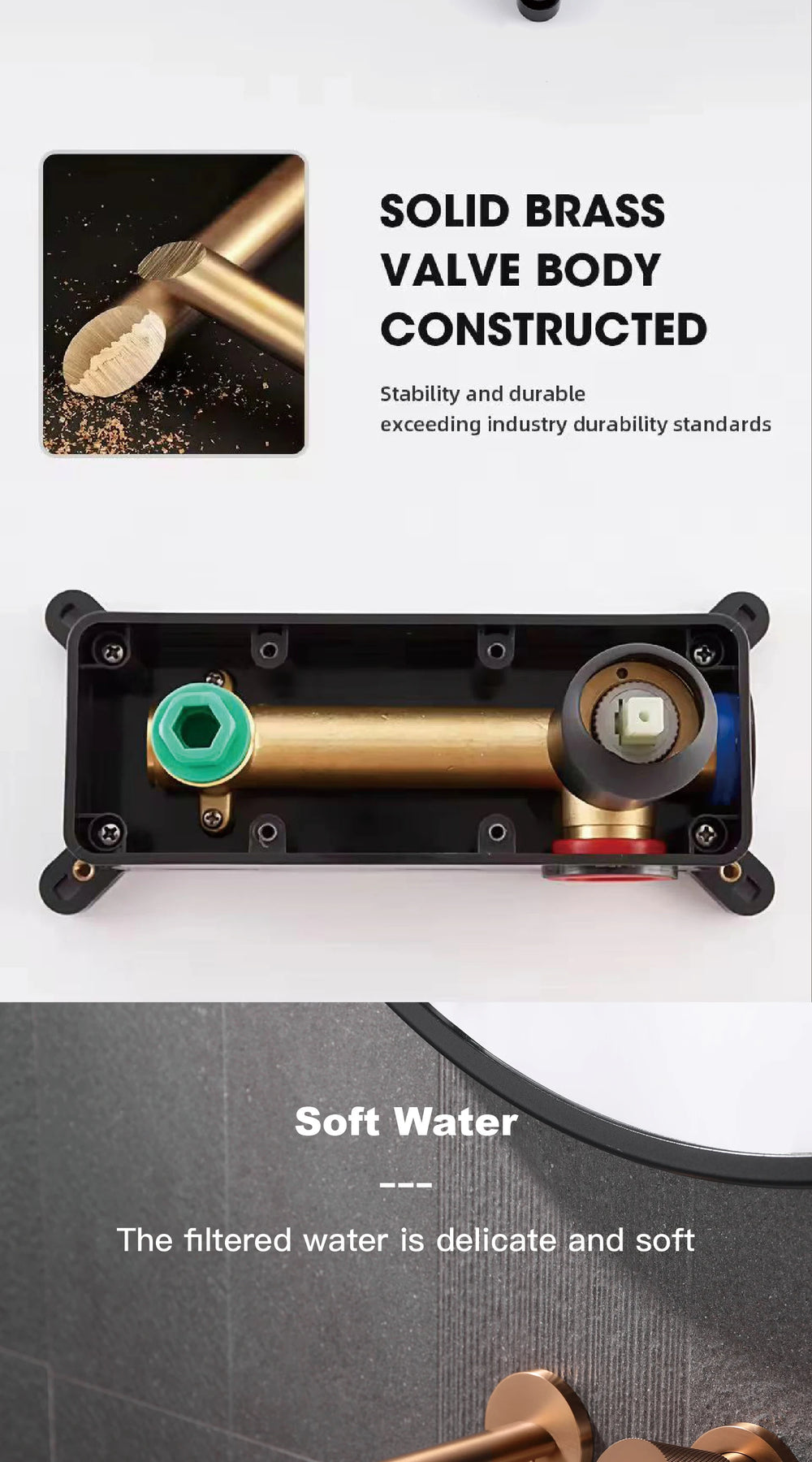 Wandarmatur – Messing Schwarz – Zeitgenössisch