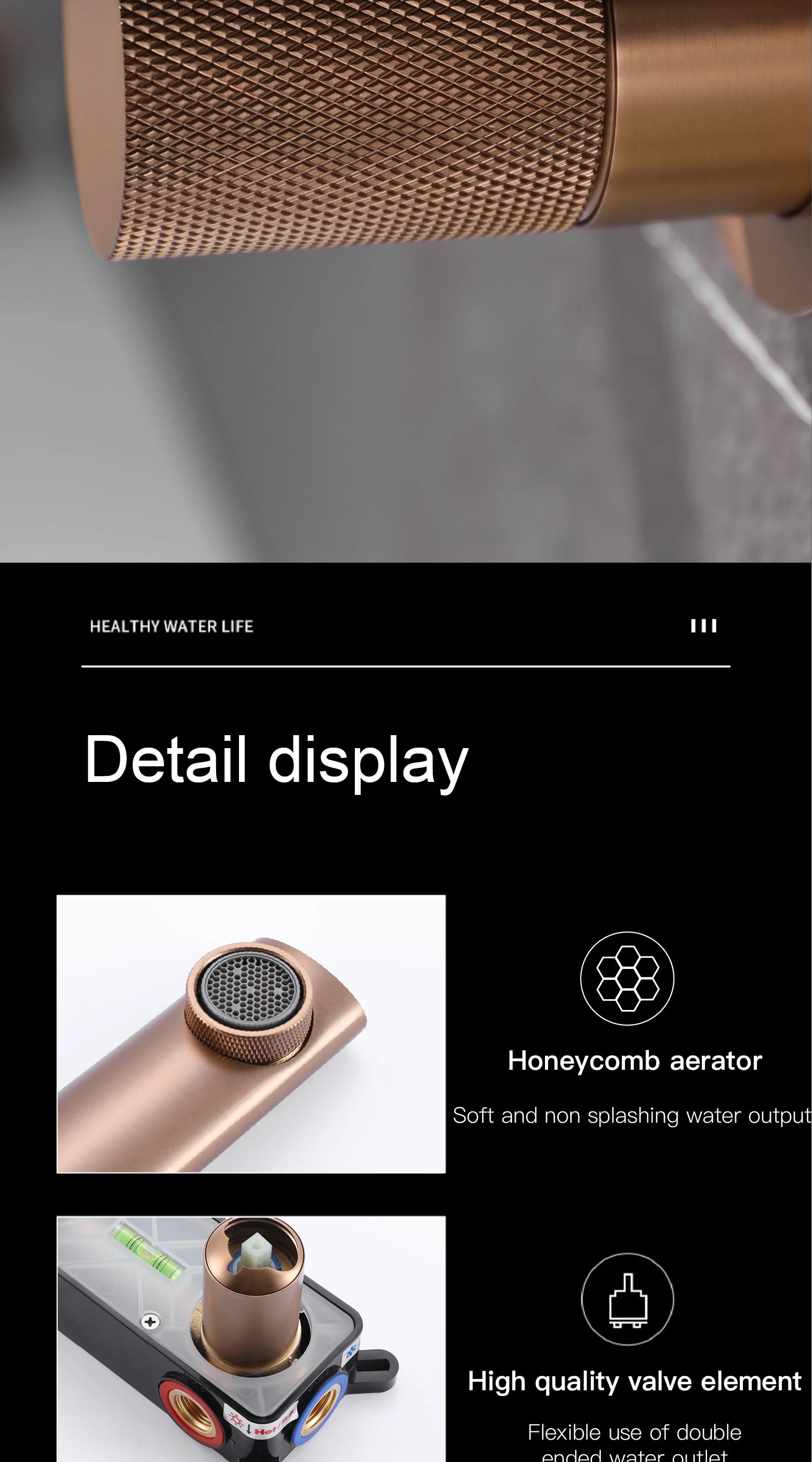 Wandarmatur – Messing Schwarz – Zeitgenössisch