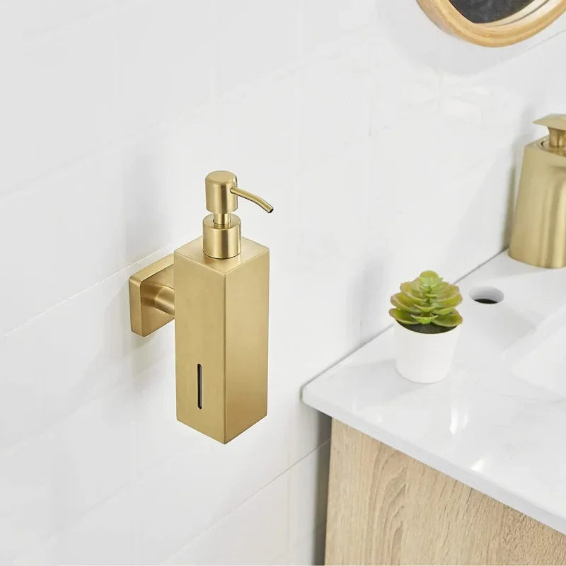 Wandseifenspender – Gebürstetes Gold Edelstahl – Badezimmer