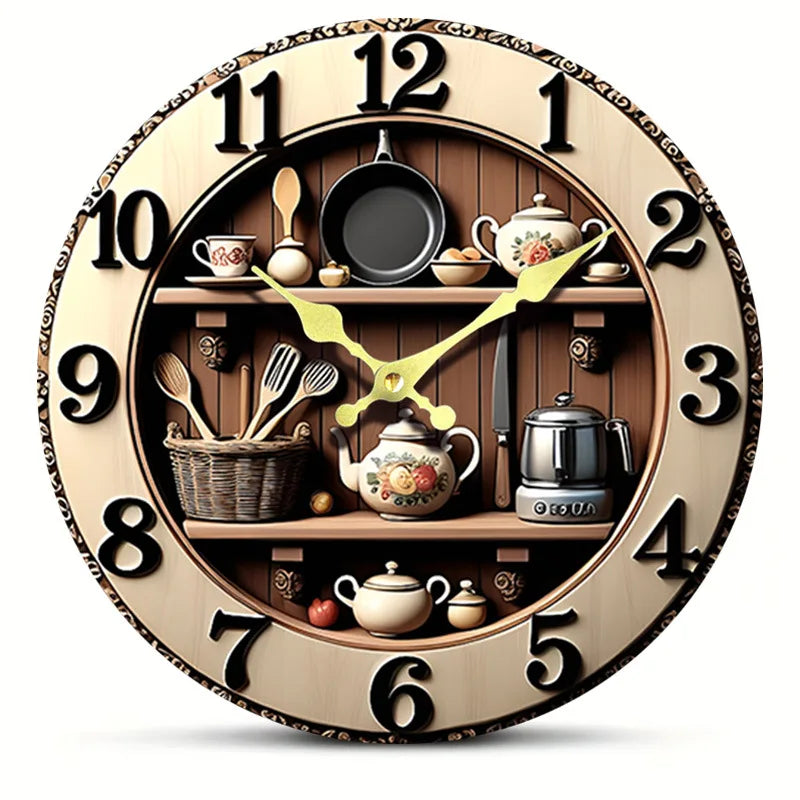 Wanduhr – Antikes Holz Design – 25CM Leise