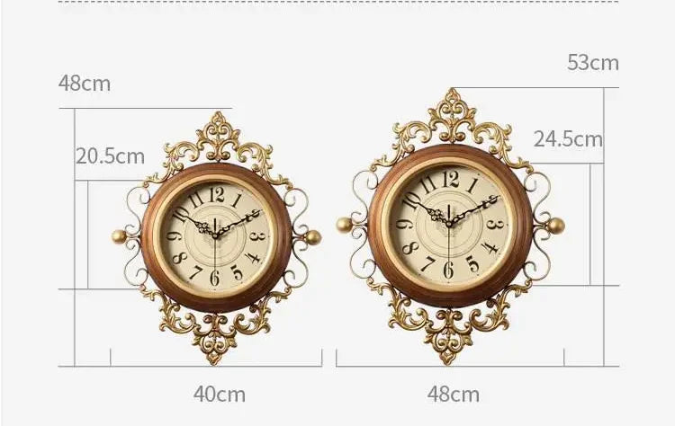Wanduhr – Retro Metall Rund – Wohnzimmer Dekor