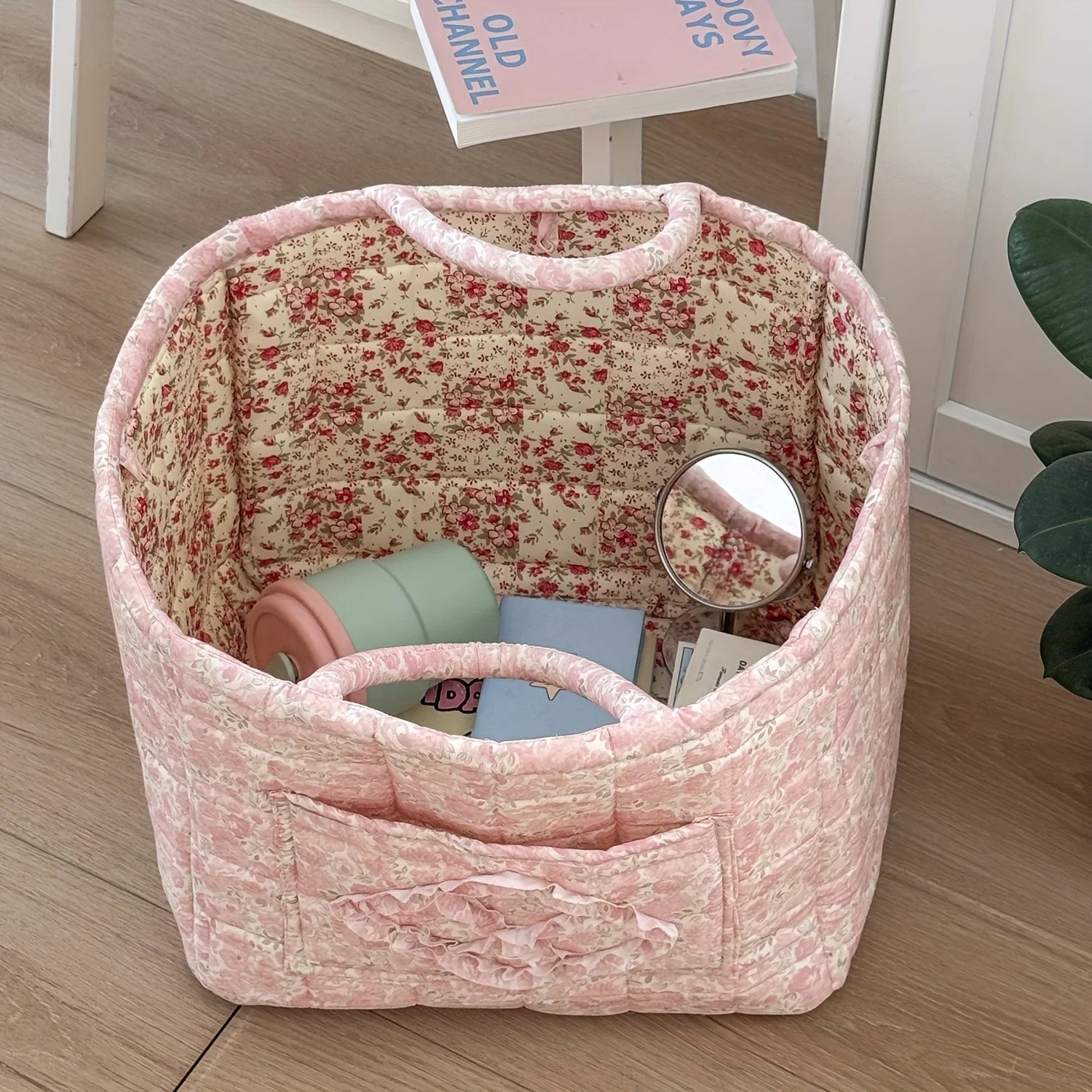 Wäschekorb - Ländliches Blumendesign - Gross & Faltbar