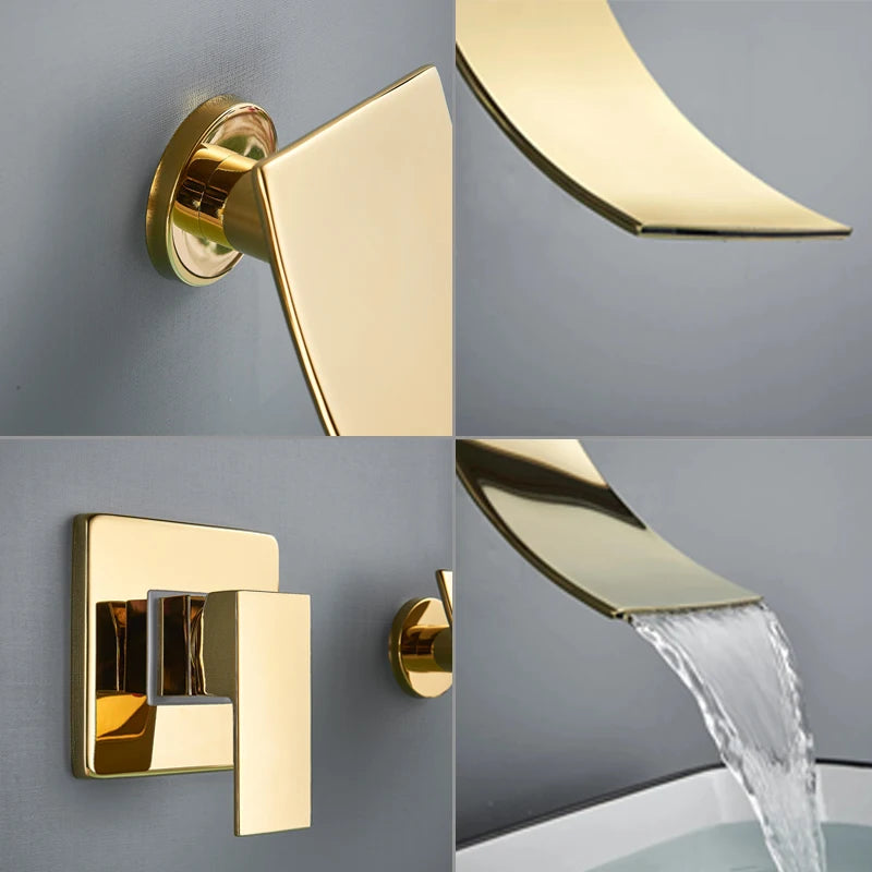 Wasserfallarmatur – Messing Wandmontage – Zeitgenössisch