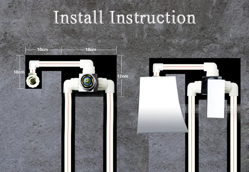 Wasserfallarmatur – Messing Wandmontage – Zeitgenössisch