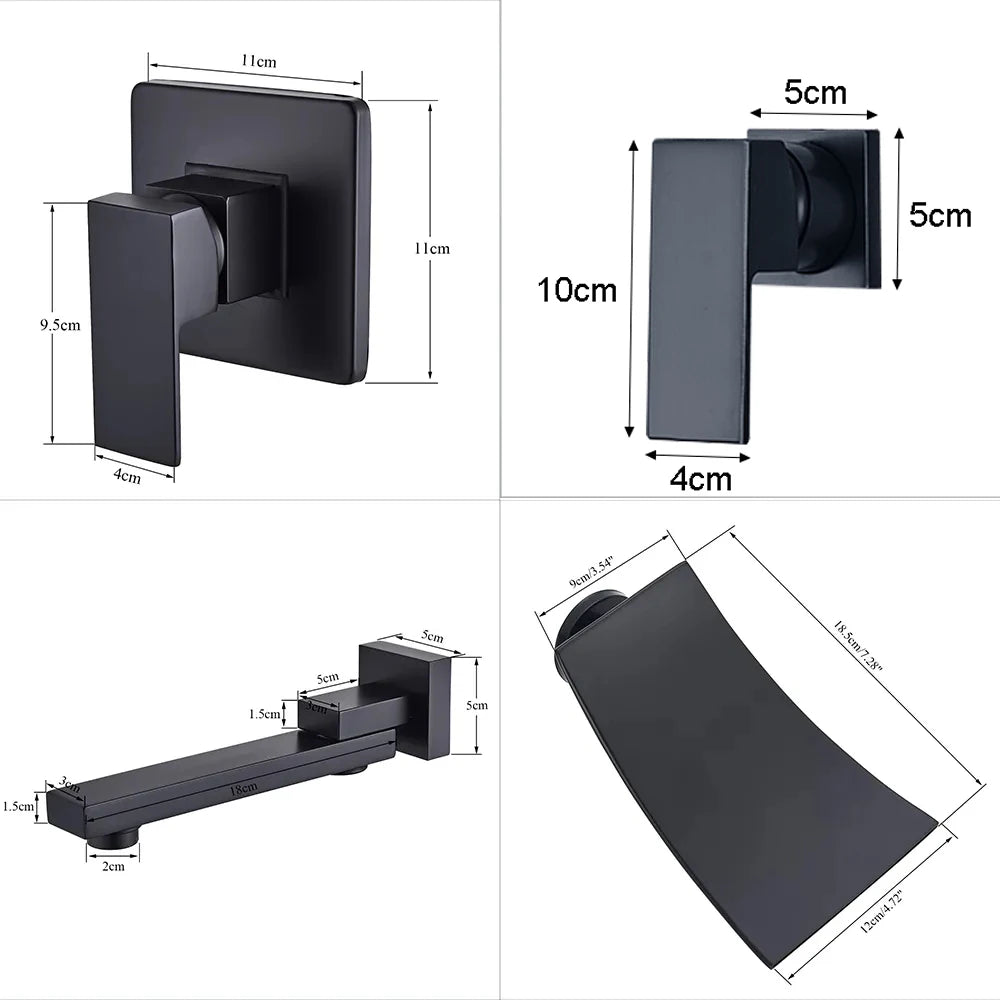 Wasserfallarmatur – Messing Wandmontage – Zeitgenössisch