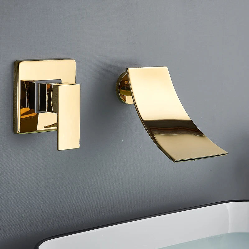 Wasserfallarmatur – Messing Wandmontage – Zeitgenössisch